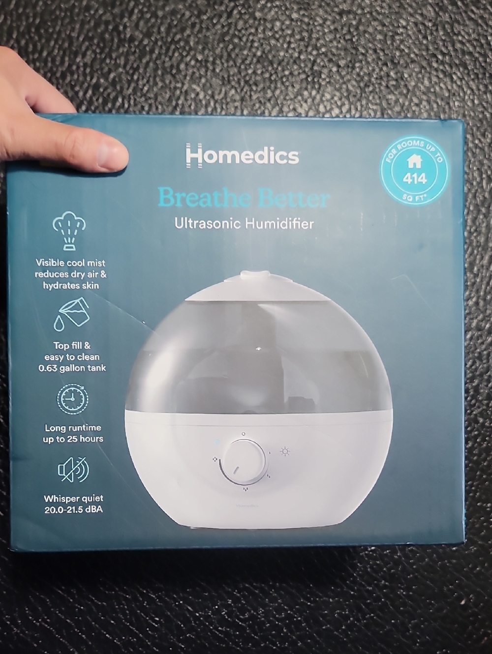 Homedics Breathe Better White Ultrasonic Humidifier